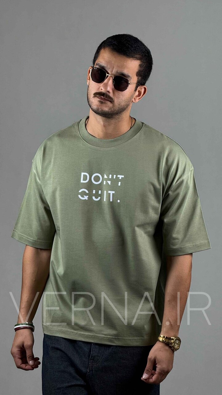 تیشرت مردانه پانچی DONT QUIT-VR سبز سدری 1