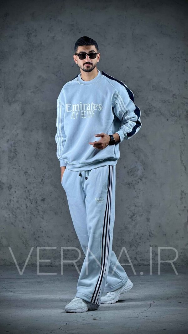 ست دورس و اسلش مردانه Real-Emirates نقره ابی