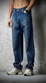 شلوار بگ مردانه جین ریز زاپ ZARA 594
