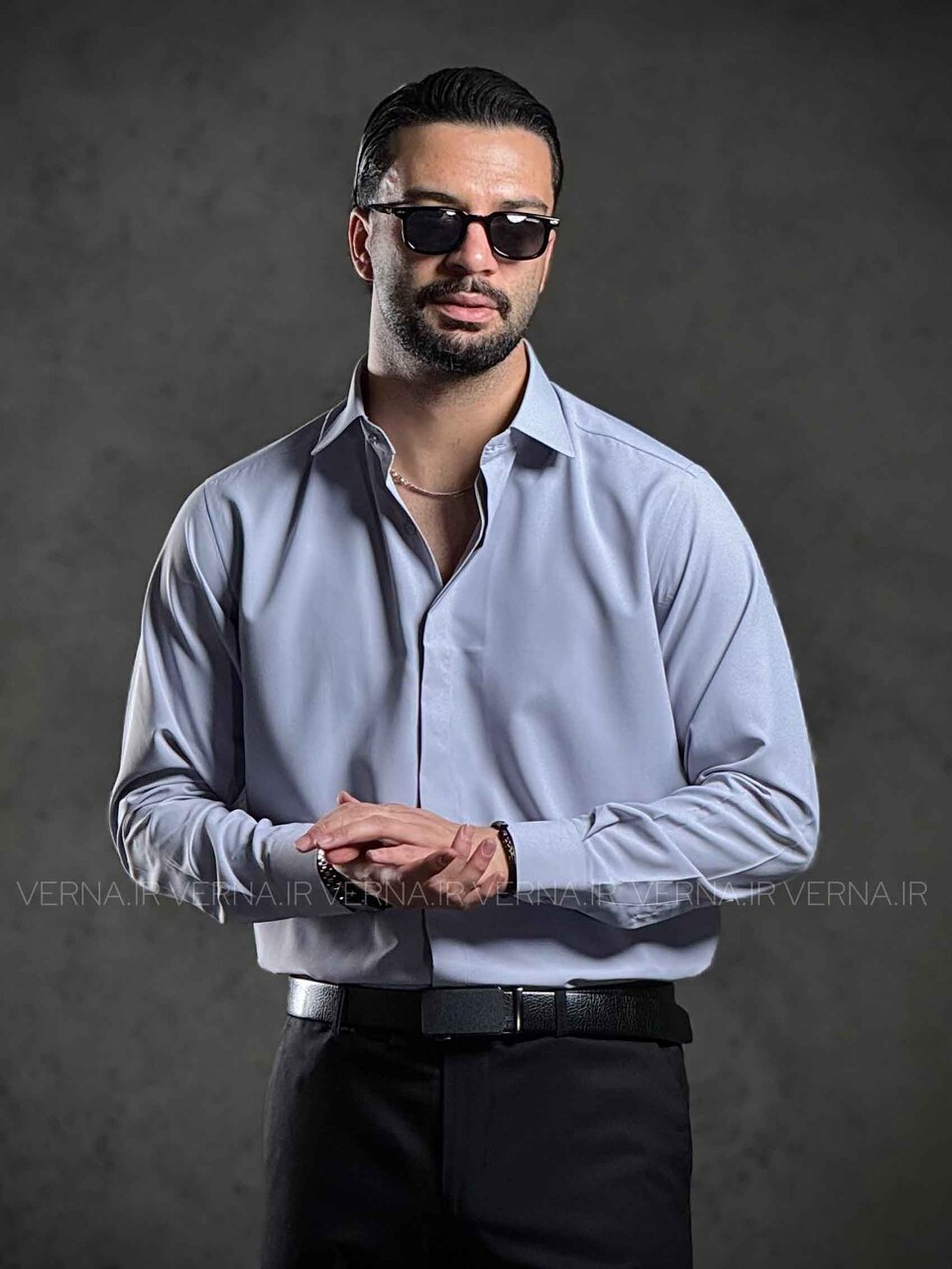 IMG_0559 پیراهن مردانه رسمی دوشین VRطوسی روشن