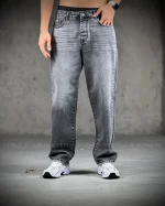 شلوار نيم بگ مردانه جين LEVIS 583/6طوسی تیره2