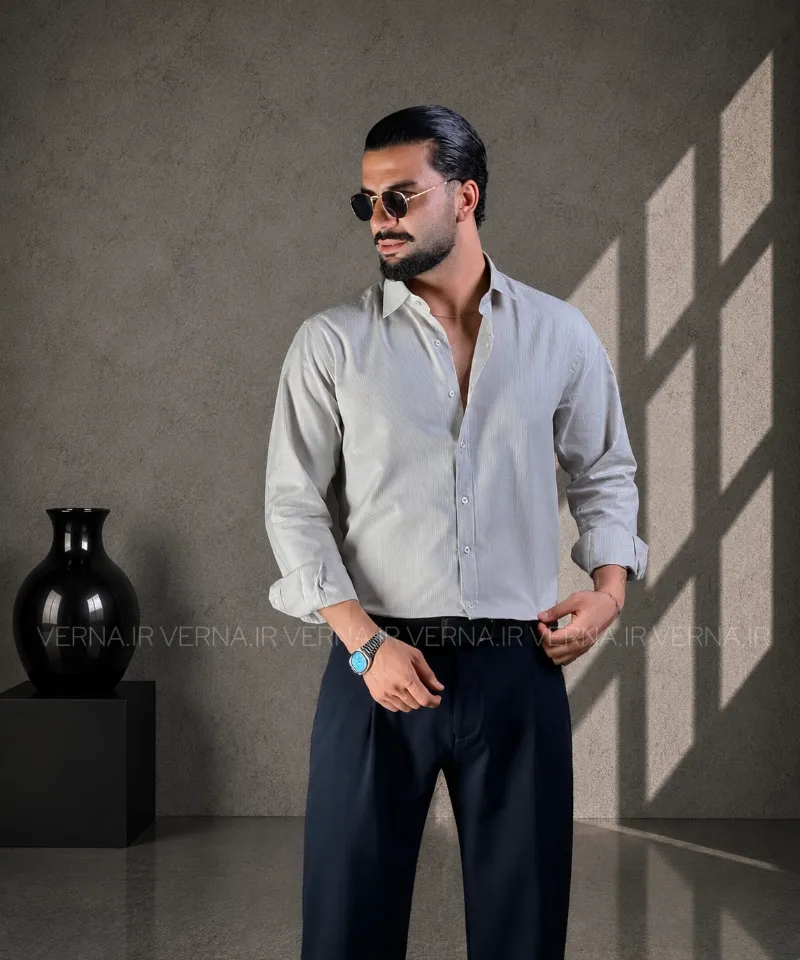 IMG_3409 پیراهن مردانه راه راه سوزنی PGسیزصدری1
