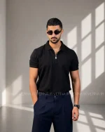 تیشرت مردانه نیم زیپ جودون ZARA مشکی 1