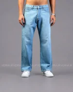 شلوار جين بگ مردانه SK4049 آبی روشن 1