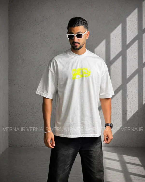 تیشرت مردانه باکسی پشت چاپ GIVENCHYسفید3