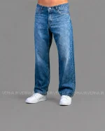 شلوار نیم بگ جین مردانه ریززاپ ZARA 1600 آبی تیره 1