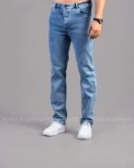 شلوار راسته جین مردانه POLO 667/2 آبی روشن 1