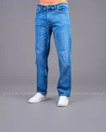 شلوار جین راسته مردانه SK 4192 آبی 1