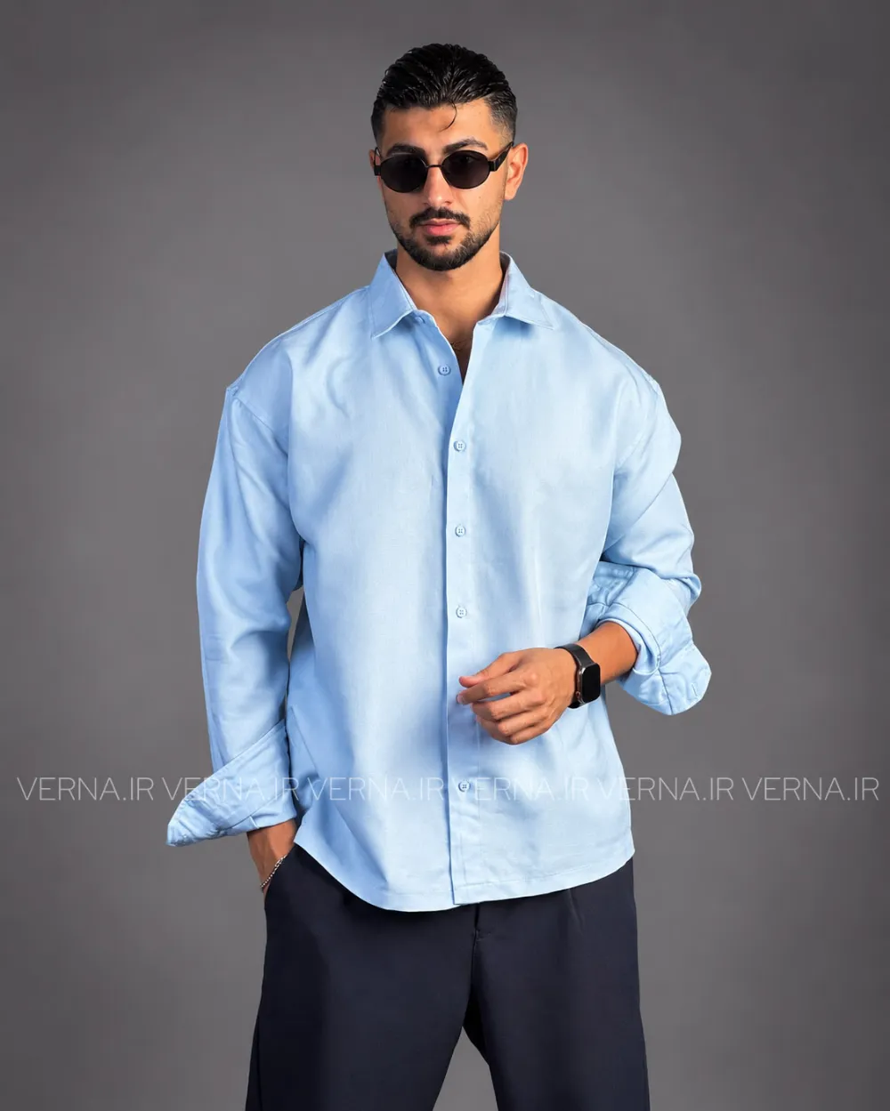 1405-07-02 (2) پیراهن مردانه جودون بلند LORA PIANA آبی روشن 1