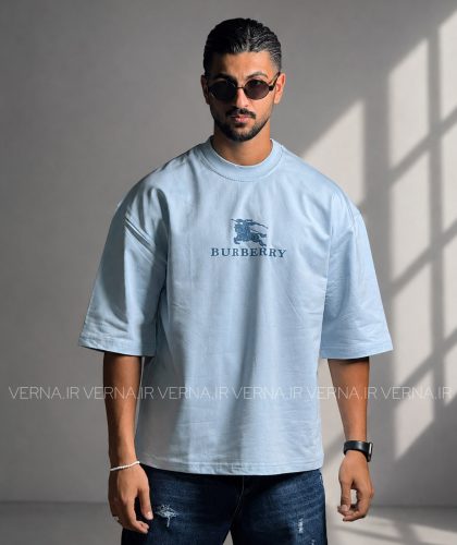 تيشرت مردانه دونخ BURBERRY آبی روشن 1