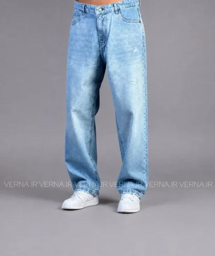 شلوار بگ جین مردانه RHUDE 3558 آبی روشن 1