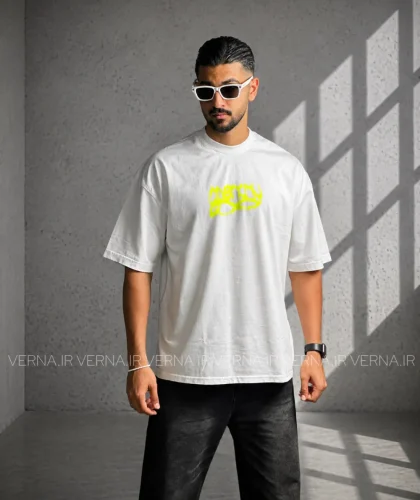 تیشرت مردانه باکسی پشت چاپ GIVENCHYسفید3