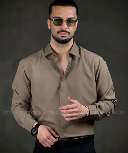 پیراهن مردانه رسمی دوشین VRقهوه ای1